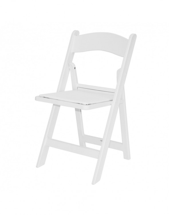 Yard Padded Resin Folding White Chair