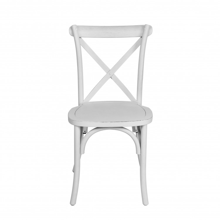 X Back Wood Chair - White Wash