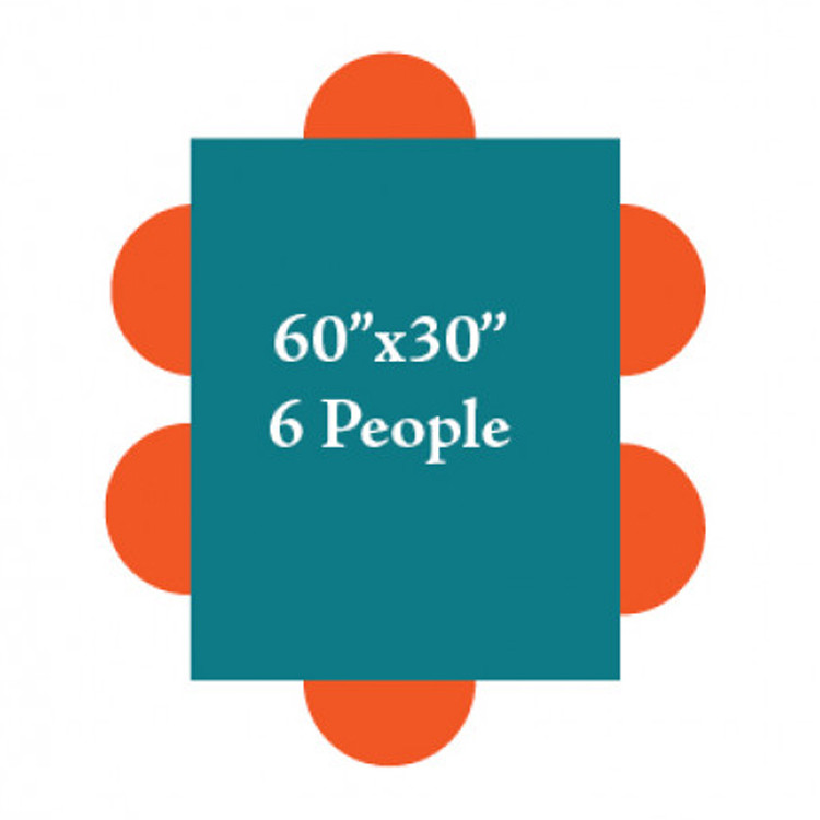 5'x30 Rectangle Table (Seats 6 People)