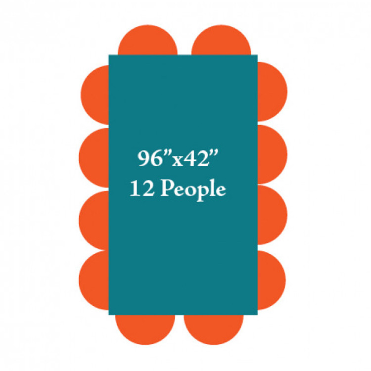 8'X42 Rectangle Table (Seats 12 People)