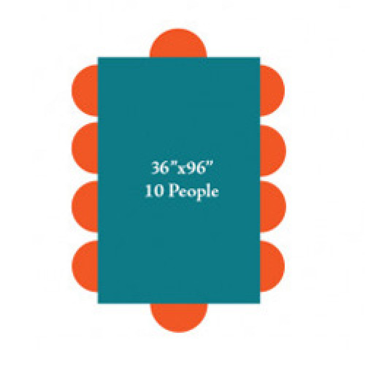 8'X36 Rectangle Table (Seats 10 People)