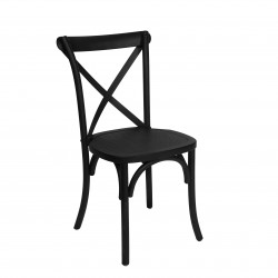 Black X Back Wood Chair