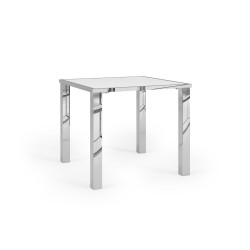Bowery Table - Stainless - Polished Legs (36 X 36)