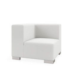 Mondrian Corner - White Faux Leather