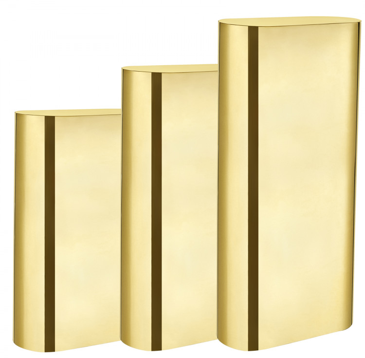 Gold Oblong Pedestal Display - 3 Piece Set (30-3642)