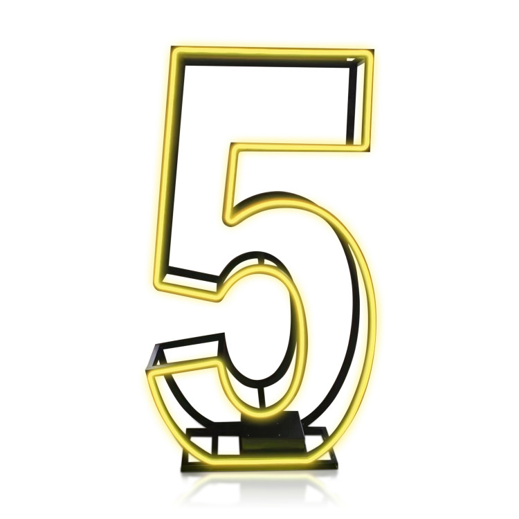 5 (FIVE) NEON Marquee Number 5'
