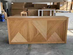 Natural Wood Ribbed Pattern Bar - 8'