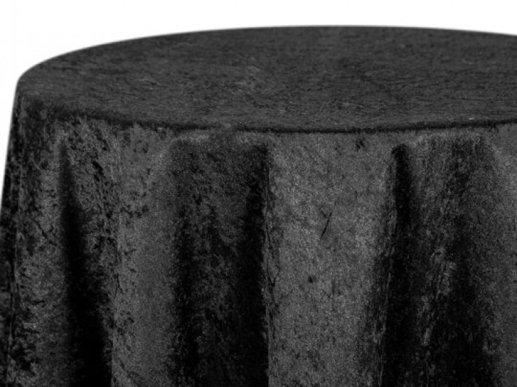 Black Crushed Velour Linen