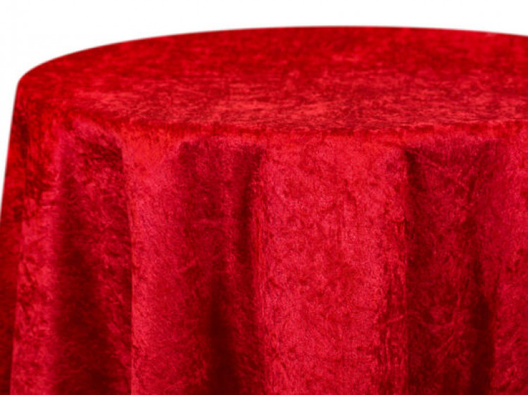 Red Crushed Velour Linen