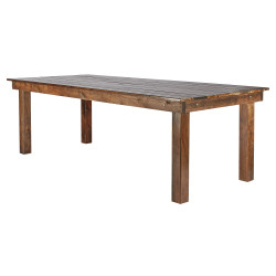 Brown Farm Table Wood Legs 8' X 42