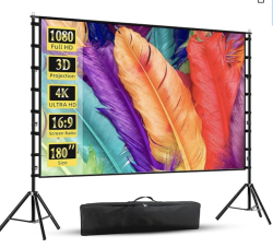 Projector Screen and Stand, Wootfairy 180 inch Portable and 