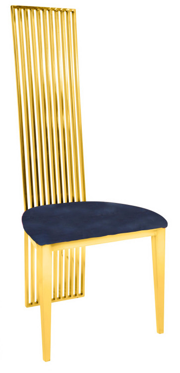 Gold Florence Chair Dark Blue