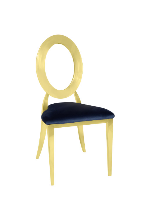 Gold Carli Chair Dark Blue