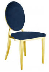 Gold Bella Chair Dark Blue