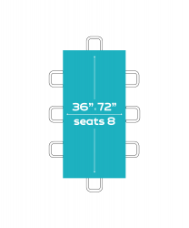 6'X36 Rectangle Table (Seats 8  People)