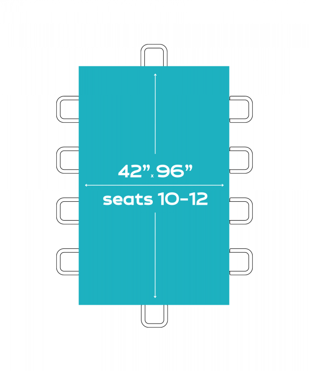 8'X42 Rectangle Table (Seats 12 People)