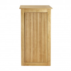 Natural Wood Ribbed Flutted Pedestal