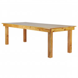 Honey Farm Table with Wood Legs 8' X 42