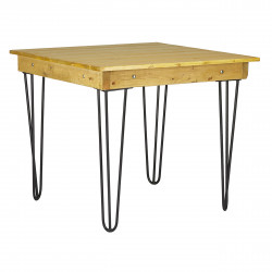 Honey Farm Table with Black Hairpin Legs 36 X 36