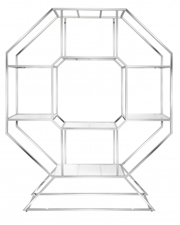 Silver Octagon Shelf Display