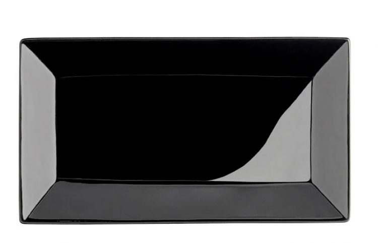 Black Glossy China Platter 10 x 5