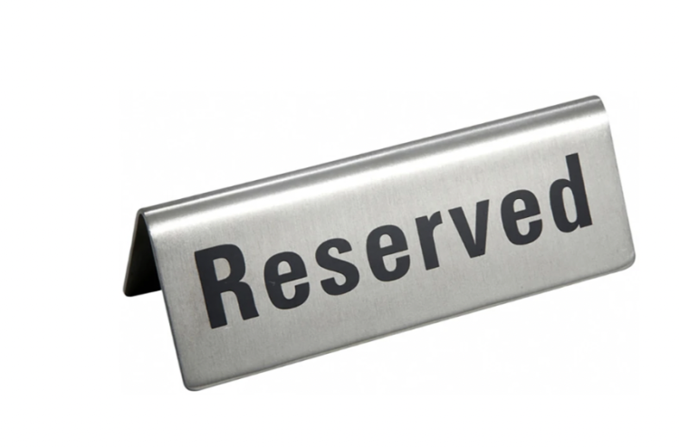 Reserved Table Sign