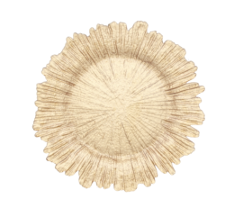 Gold Sponge Leaf Glass Charger 13 ( 12 units)