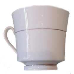 White Mug Silver Band Coffee Cup #4