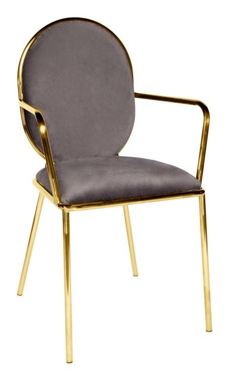 Gold Dora Chair WITH Arms Gray