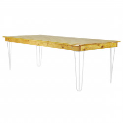 Honey Farm Table with White Hairpin 8' X 42