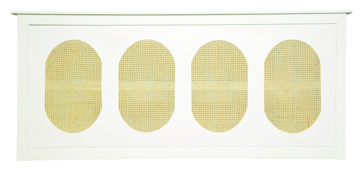 White Wood Rattan Bar - 8'