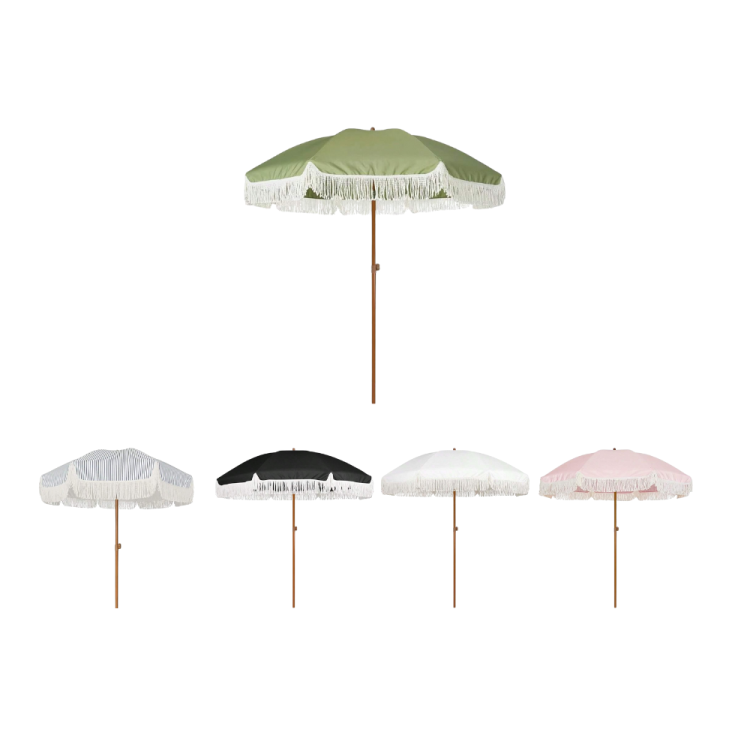 AMMSUN 7ft Patio Umbrella with Fringe Outdoor Tassel Umbrell AMMSUN 7ft Patio Umbrella with Fringe Outdoor Tassel Umbrell