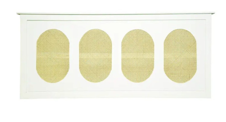 White Wood Rattan Bar - 5'
