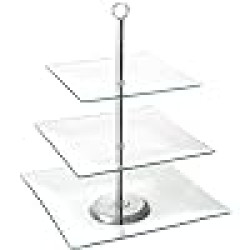 3 Tier Square Cupcake Glass Stand