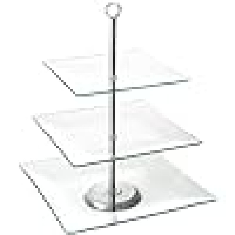 3 Tier Square Cupcake Glass Stand