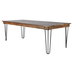 Brown Farm Table with Black Hairpin Legs 8' X 42