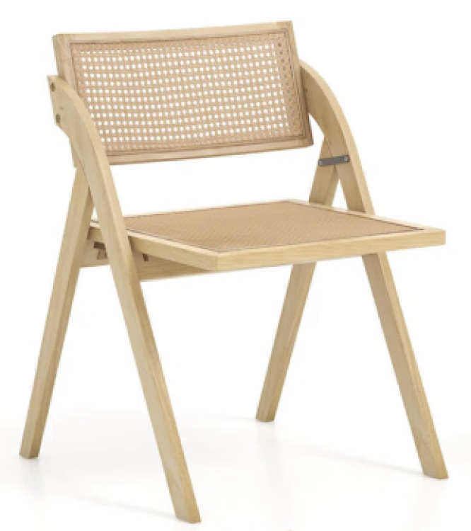Wood Rattan Folding Chair - Natural