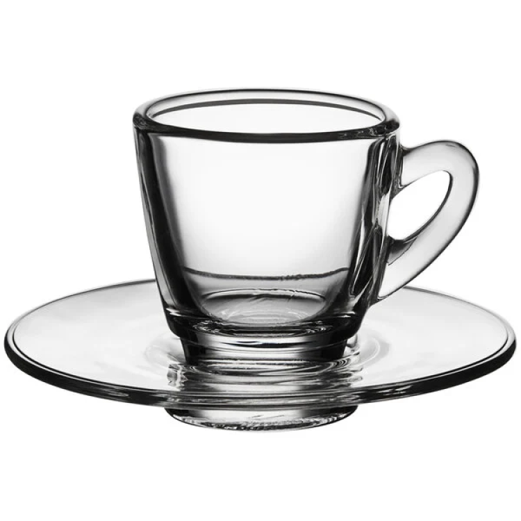 Acopa 2.25 oz. Espresso Cup and Saucer Set (12 Per Rack)