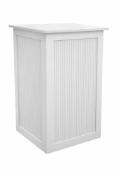 White Wood Ribbed Fluted Pedestal 24